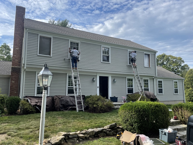 Pella window installation in New Canaan